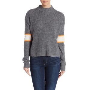 J+J varsity stripe mock neck sweater (L)
